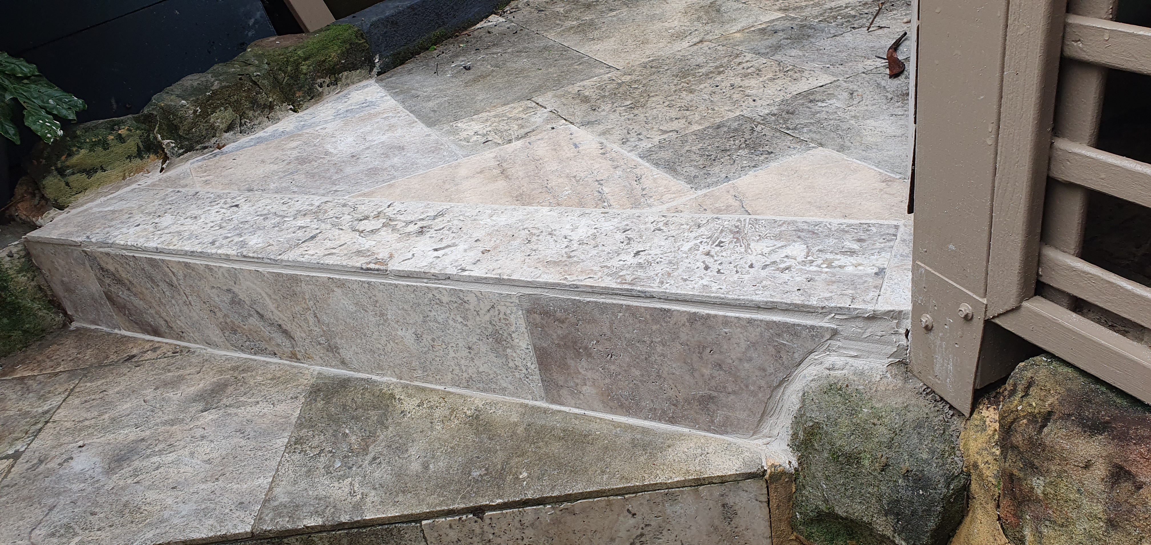 New tiles on top step